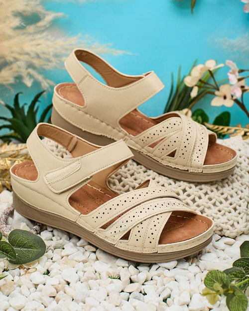 damen sandalen klettverschluss