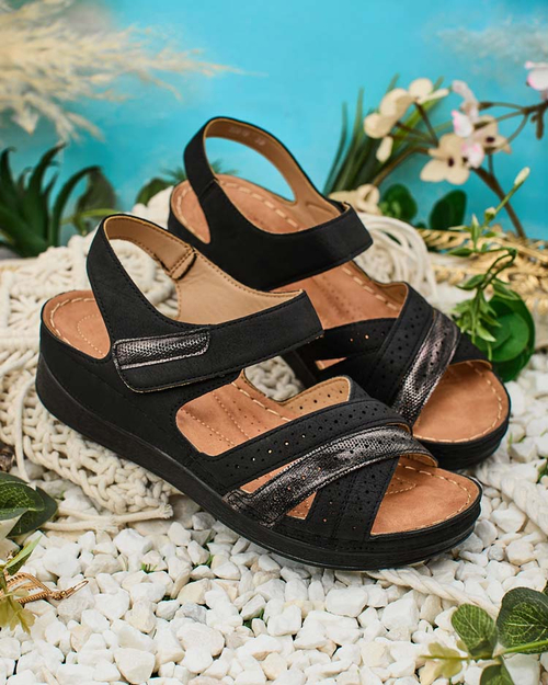 damen sandalen klettverschluss