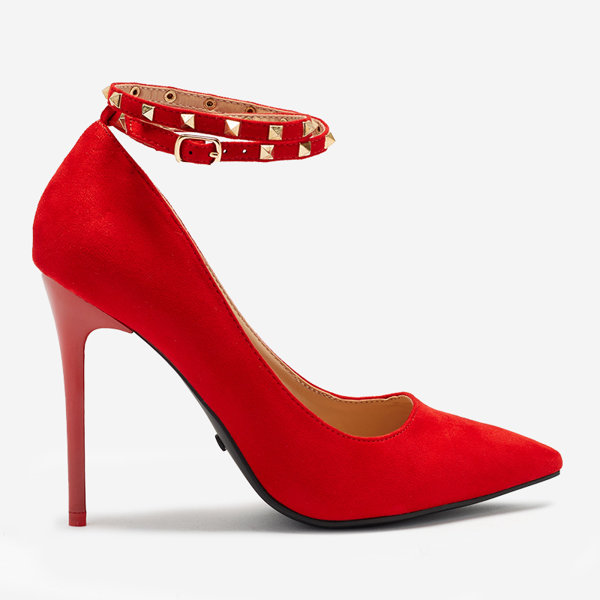 OUTLET Rote Damenpumps mit Fesselriemchen Altansi. Schuhe