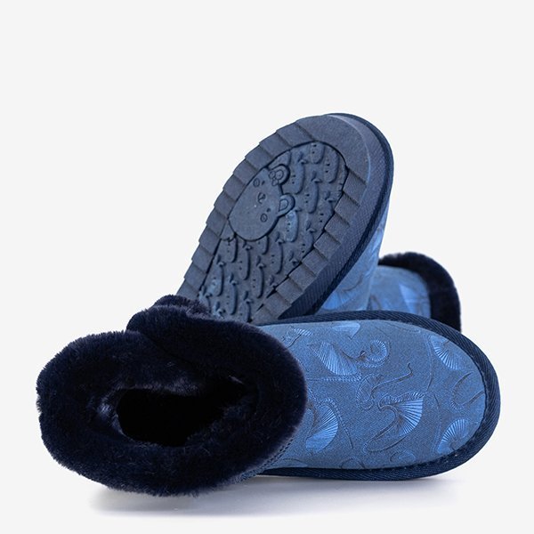 Marineblaue Schneeschuhe für Kinder mit Fell Xialo - Schuhe - blau