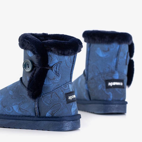 Marineblaue Schneeschuhe für Kinder mit Fell Xialo - Schuhe - blau