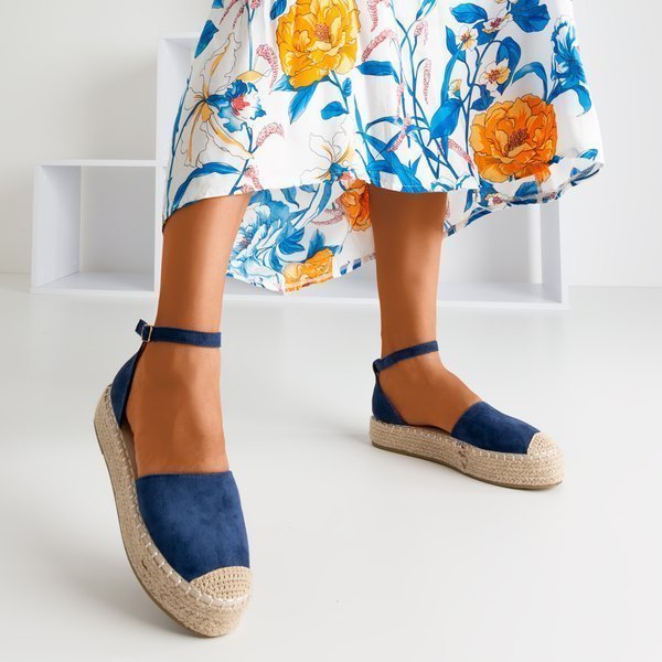 OUTLET Marineblaue Espadrilles für Damen auf der Maritel-Plattform