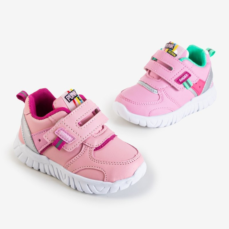 Rosa Kindersportschuhe mit pinkfarbenen Einsätzen Nelina - Footwear ...