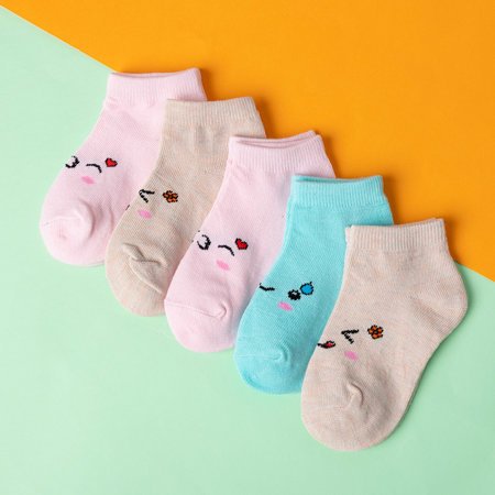 5er Packung mehrfarbig gestreifte Kindersocken - Socken