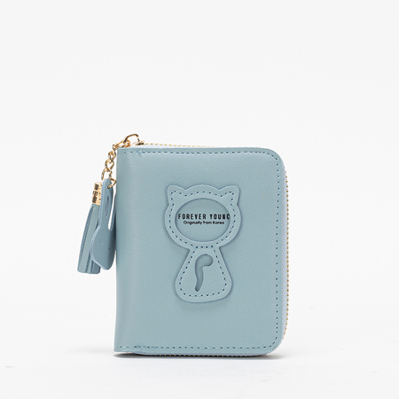 Blaue kleine Damenbrieftasche mit Schlüsselring - Accessoires