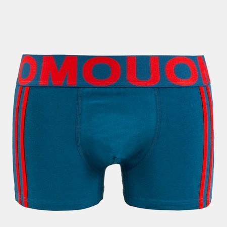 Blaue und rote Boxershorts für Herren mit Streifen - Unterwäsche