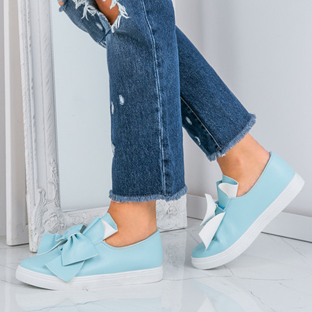 Blauer Slip-On mit dekorativer Lentini-Schleife - Schuhe 1