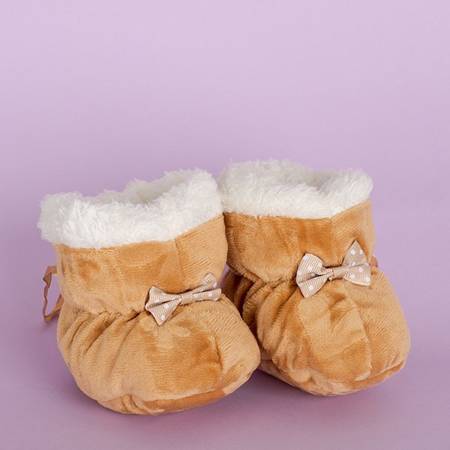 Braune Kinderschuhe mit Schleife Milashka - Schuhe