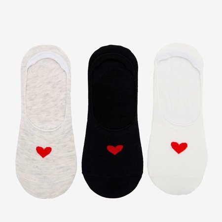 Bunte Frauensocken mit Herz 3 / Pack - Socken