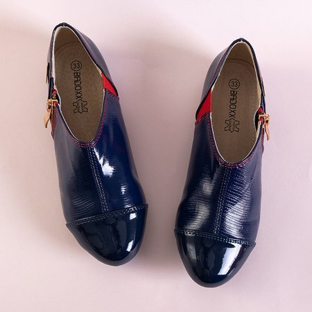 Cesesio Marineblau lackierte Kinderschuhe - Schuhe
