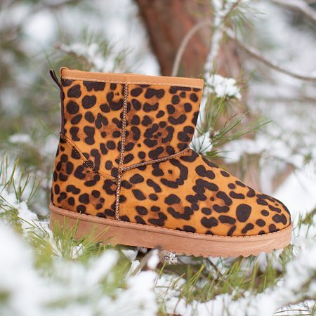 Damen-Plattform-Schneeschuhe mit Nimasa-Leopardenmuster - Schuhe