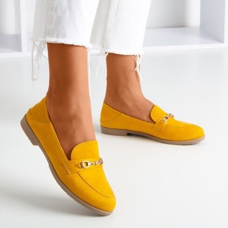 Damen-Senf-Slipper mit Hilawe-Zehen-Detail - Schuhe