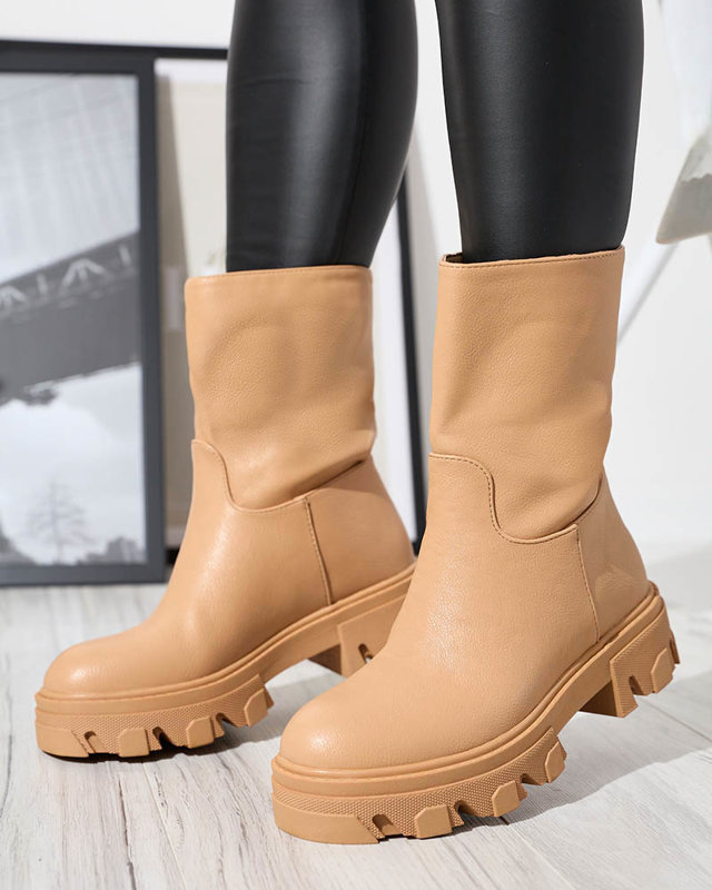 Damen-Stiefelette zum Hineinschlüpfen mit kamelfarbener Mekira-Isolierung - Footwear