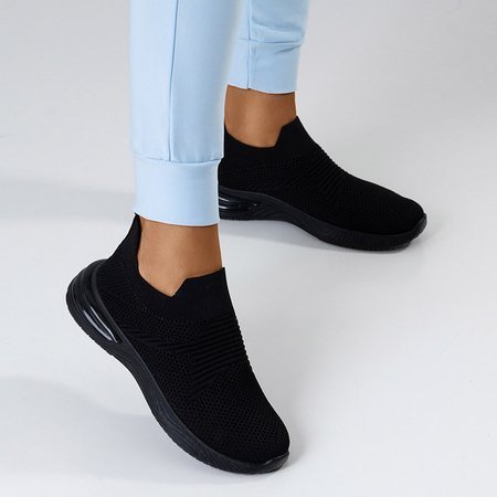 Damen schwarz gestreifte gewebte Turnschuhe Laria - Schuhe