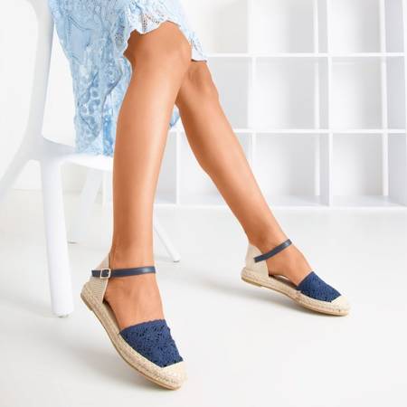 Dunkelblaue Espadrilles-Sandalen mit durchbrochenem Obermaterial Asia - Footwear