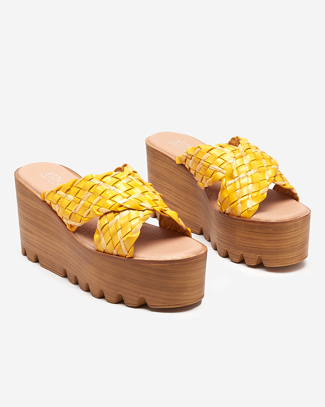 Gelbe Damen-Keilsandalen Balbanina - Schuhe