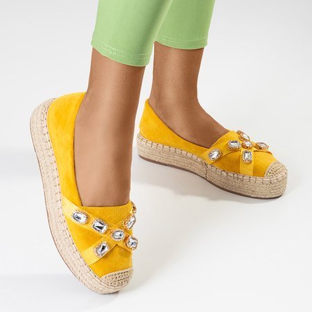 Goldene Espadrilles für Frauen mit Erilla-Kristallen - Schuhe