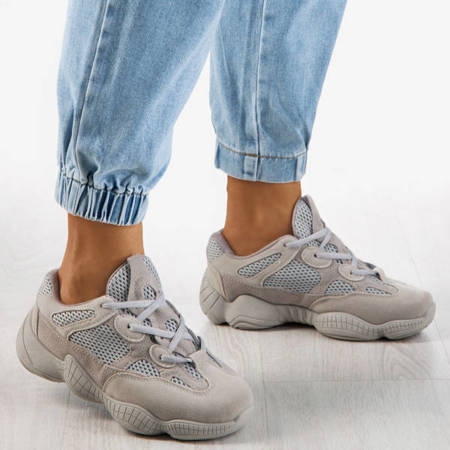 Graue Damenschuhe mit dicker Sohle Crisscross - Footwear