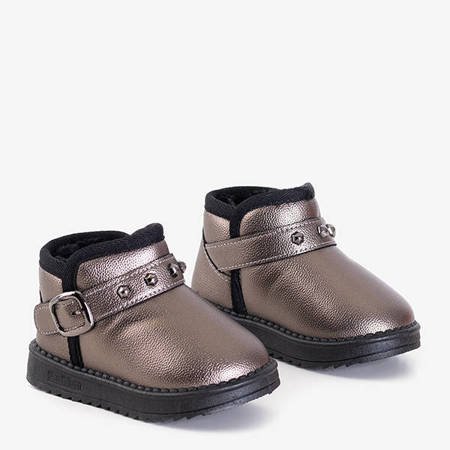 Graue Kinderschneeschuhe mit Schnalle Malian - Schuhe