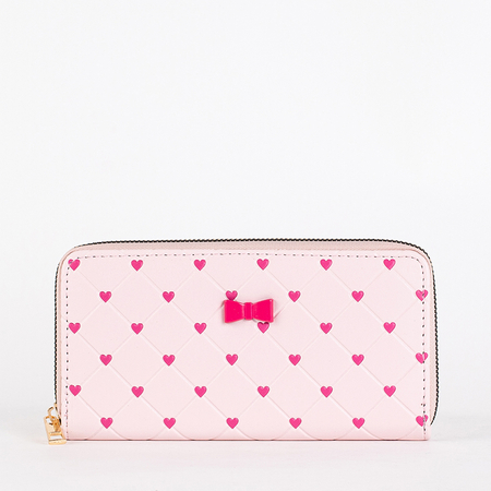 Große rosa Damenbrieftasche mit Herzen - Accessoires