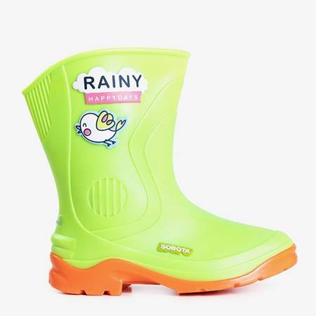 Grün und orange Kinder Regenstiefel Happy Baby - Schuhe