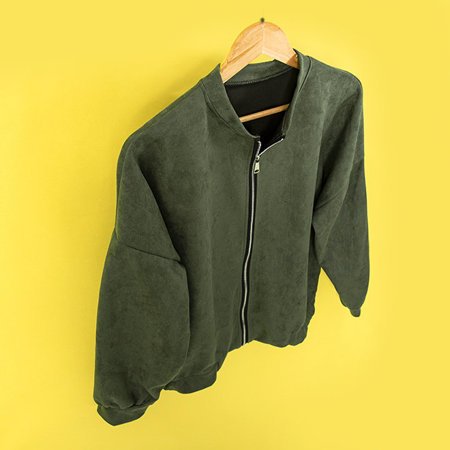 Grüne Wildlederjacke für Damen - Kleidung