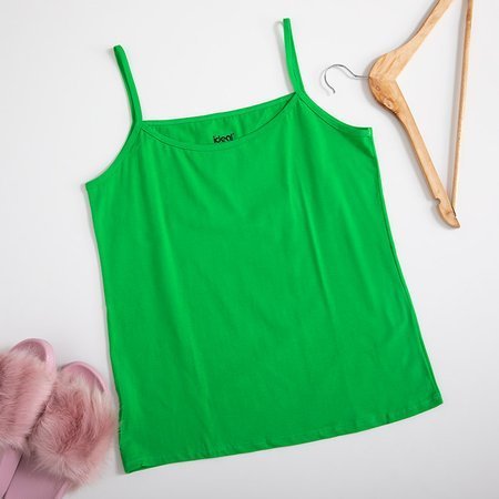 Grünes Damenoberteil mit dünnen Trägern PLUS GRÖSSE - Kleidung