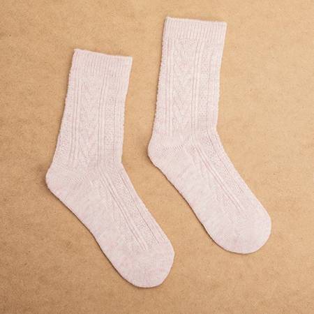 Hellrosa Wollsocken für Damen - Socken