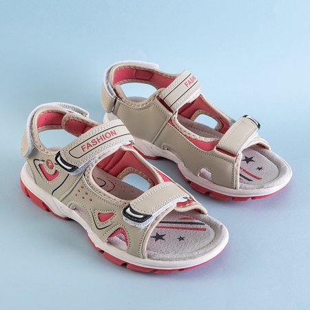 Ligs beige Kinder-Klett-Sandalen - Schuhe
