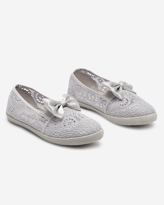 Mädchen-Sneaker mit grauer Osmo-Schleife - Schuhe