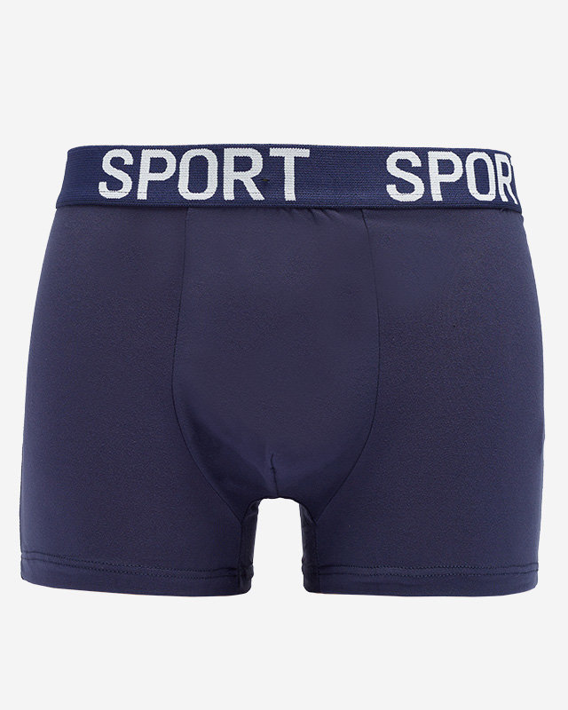 Marineblaue Herren-Boxershorts mit Aufschrift - Underwear
