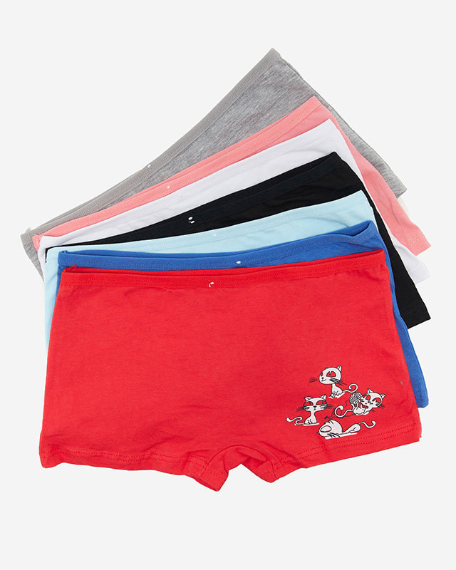 Mehrfarbige Damen-Boxershorts mit Aufdruck 7 / Packung PLUS SIZE - Unterwäsche