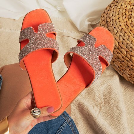 Neonorange Frauenschuhe mit Haviva-Dekorationen - Schuhe