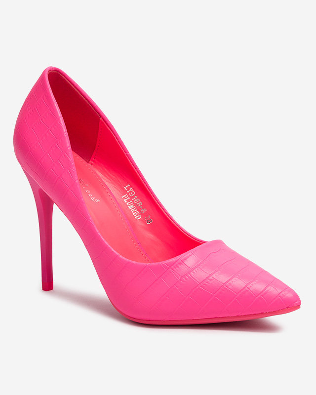 Neonrosa Damen-Stiletto-Pumps mit Prägung Asota - Footwear
