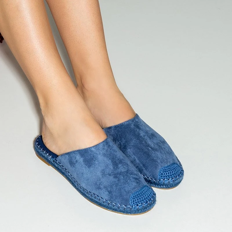OUTLET Blaue Frauenschuhe a'la espadrilles Toshiko - Schuhe