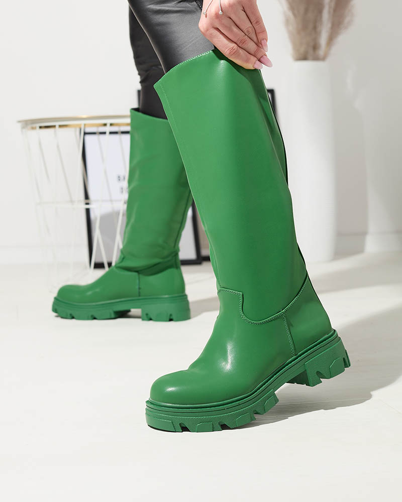 OUTLET Damenstiefel aus Öko-Leder in Grün Cader- Footwear