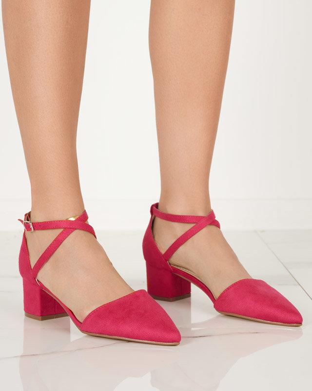 OUTLET Fuchsiafarbene Damensandalen auf einem Crisco-Pfosten - Schuhe