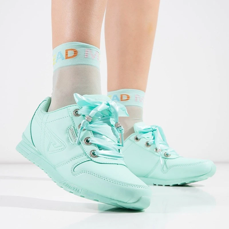 OUTLET Mint Sportschuhe für Damen, gebunden mit einem Band Sobesq - Footwear
