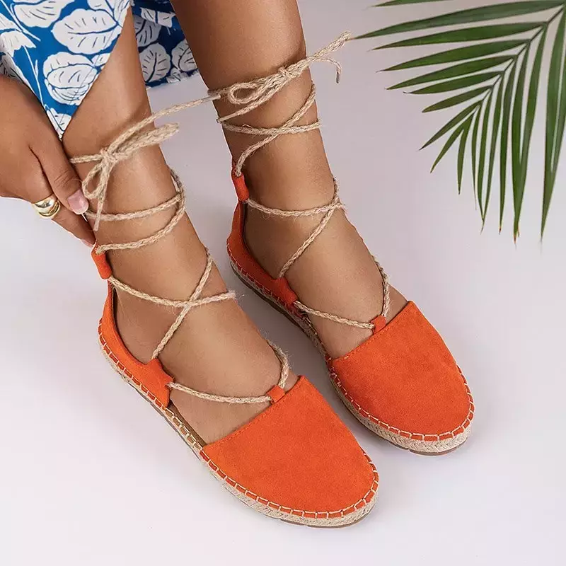 OUTLET Orange Damen Lasoria Espadrilles mit Schnürung - Schuhe