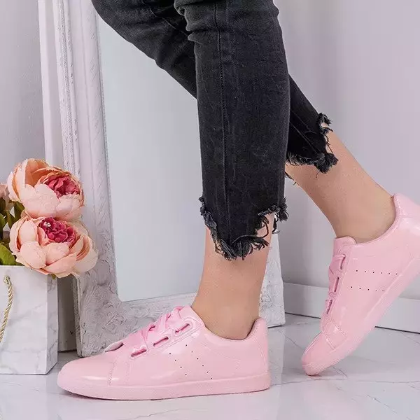 OUTLET Pinke, lackierte Sneaker mit Sonntagsband - Schuhe