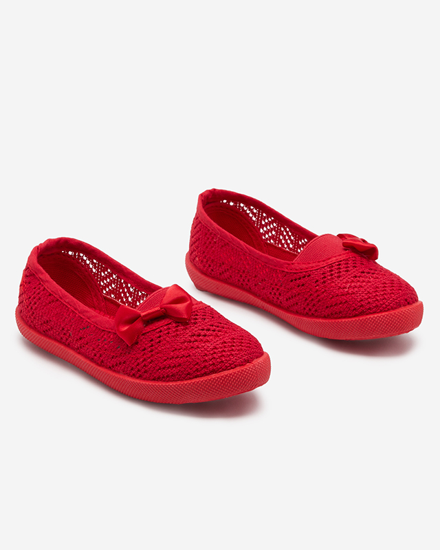 OUTLET Rote durchbrochene Mädchensneaker mit Schleife Apllo - Schuhe