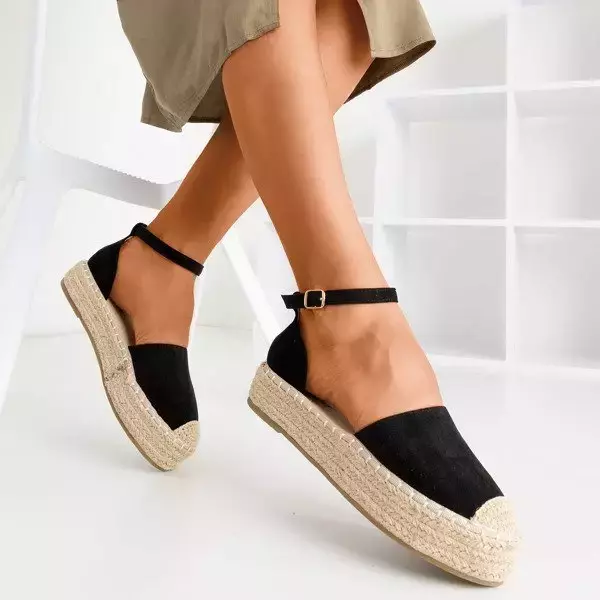 OUTLET Schwarze Damen-Espadrilles auf der Maritel-Plattform - Schuhe