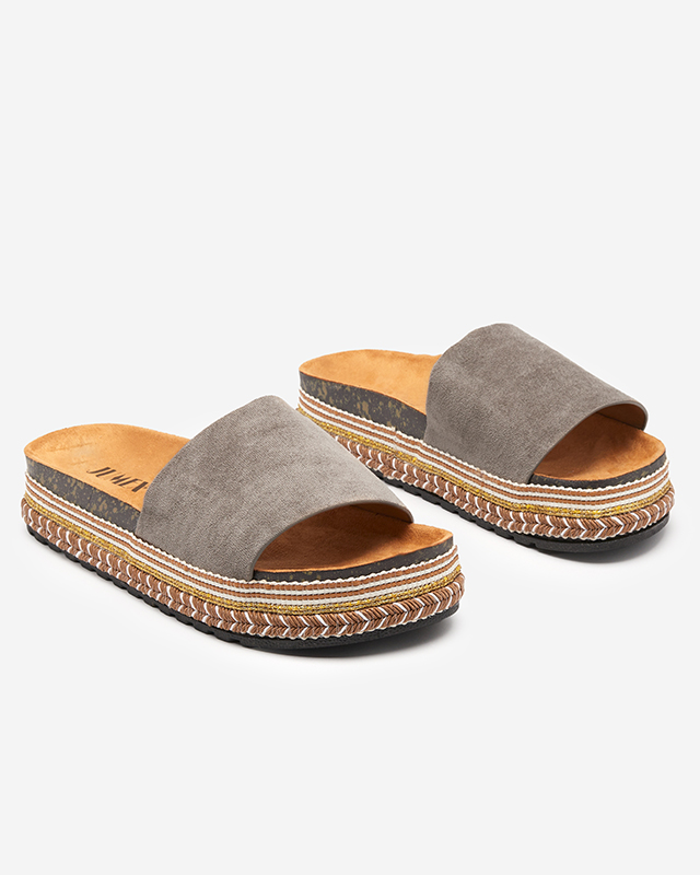 Öko-Wildleder-Sandalen für Damen in Khaki Kiccori - Footwear