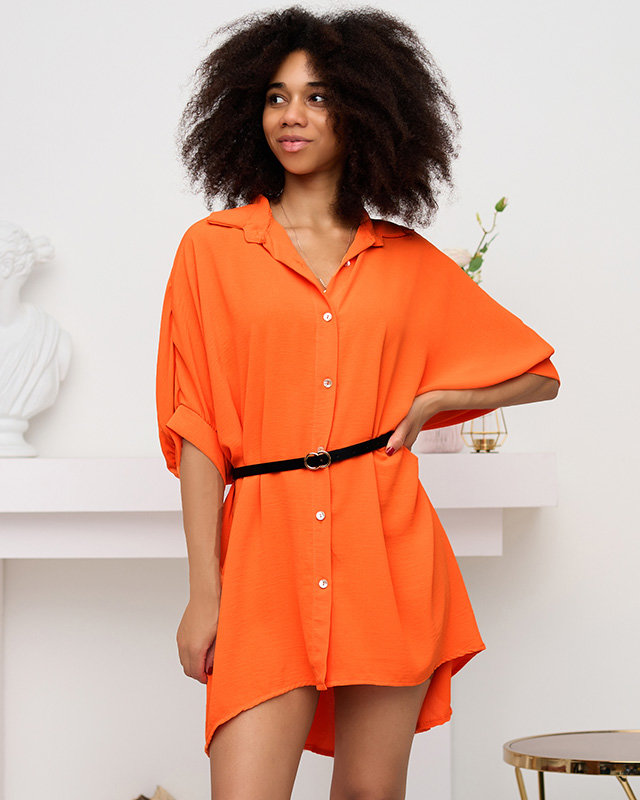 Orange Damentunika mit Gürtel - Kleidung