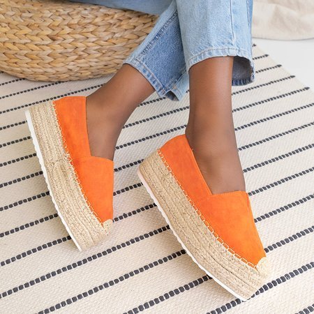 Orange Espadrilles für Damen auf der Erolova-Plattform - Schuhe