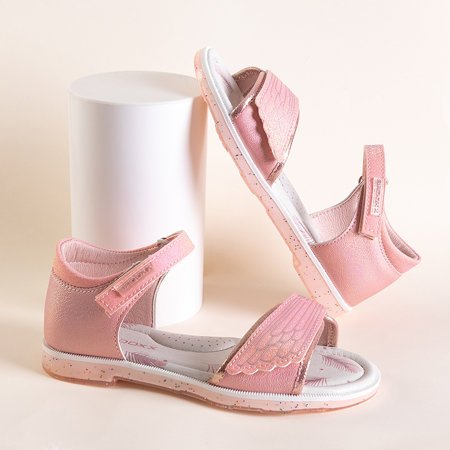 Rosa Brokatsandalen für Kinder von Saturnina - Schuhe