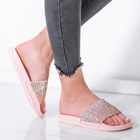 Rosa Flip-Flops mit lila Zirkonia - Schuhe 1