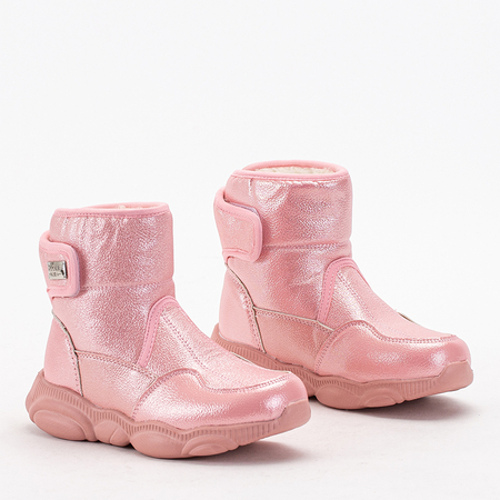 Rosa Kinder-Schneestiefel mit Klettverschluss Keveri - Schuhe