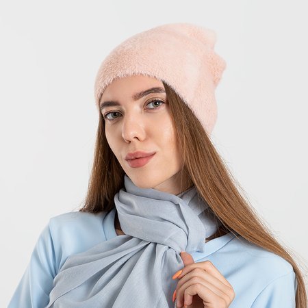 Rosa Pelz-Wintermütze für Damen - Mützen