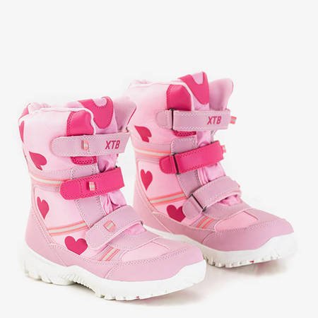 Rosa Schneeschuhe für Mädchen mit Edna-Herzdruck - Schuhe